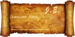 Janczer Edit névjegykártya