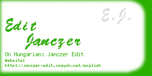 edit janczer business card